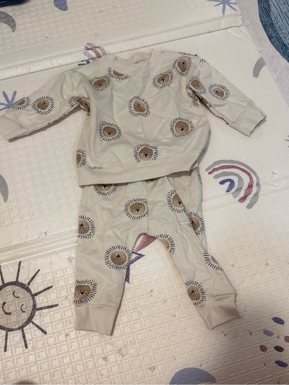 Carter's Cream Kids Matching Set with Brown Sun Motif